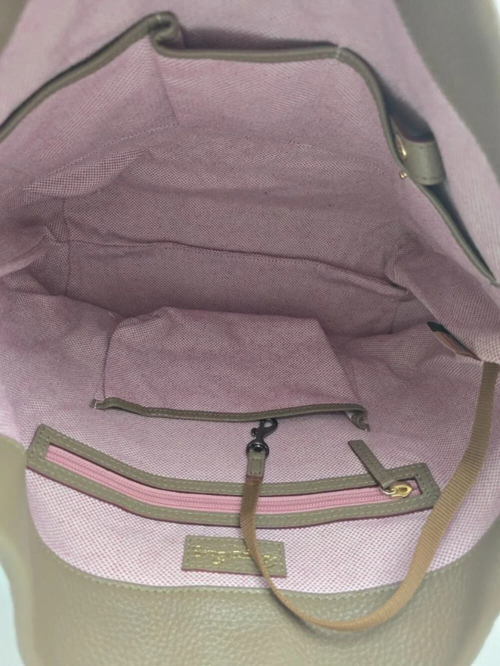 Dooney & Bourke Taupe Pebbled Leather Hobo Shoulder Bag